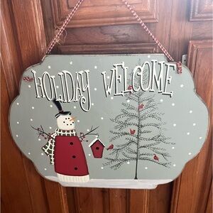 NWT-⛄️Holiday Wooden Welcome Sign